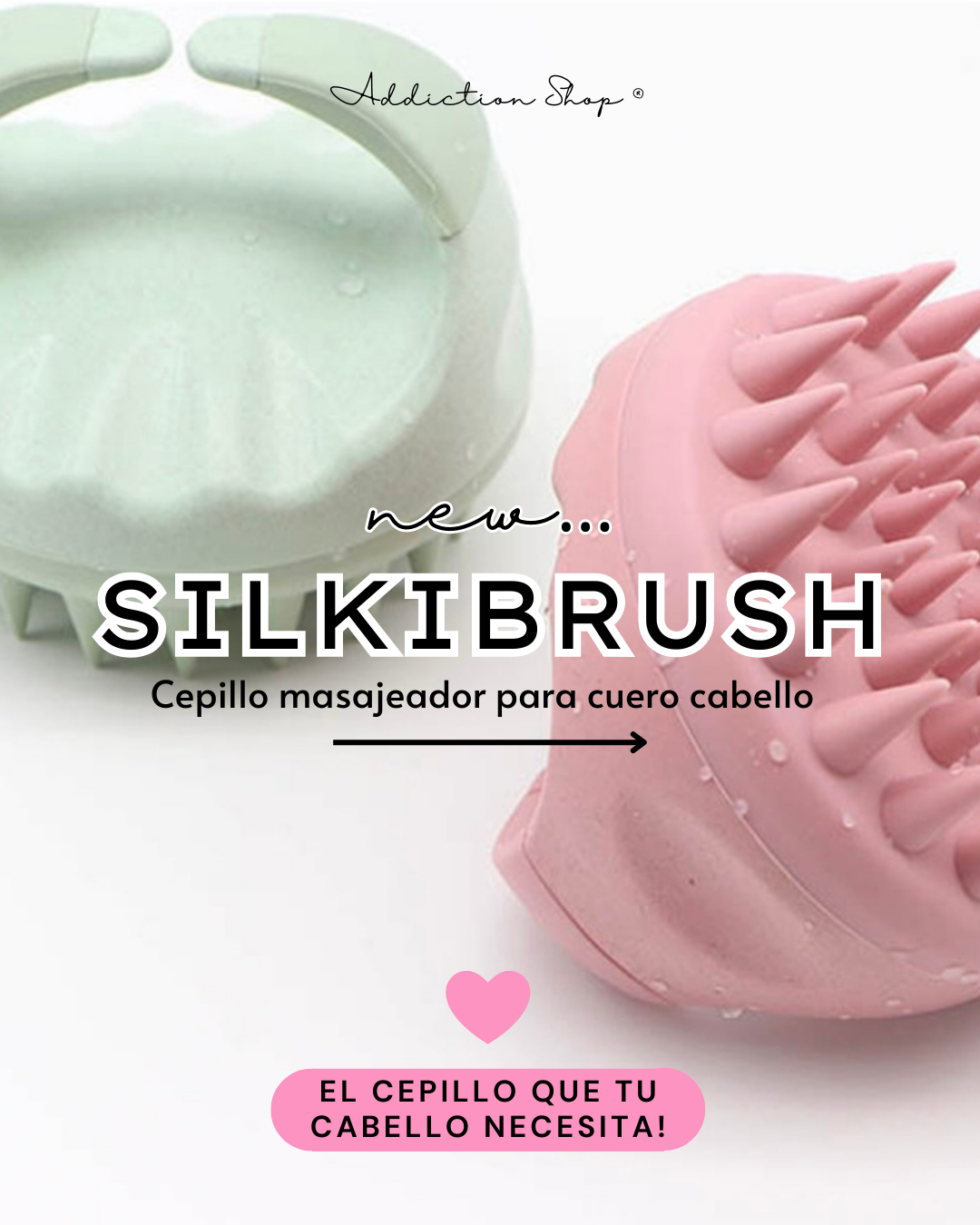 SilkiBrush - Cepillo masajeador para cabello de silicona